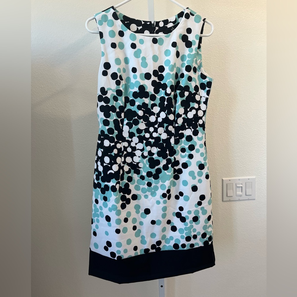 Ronni Nicole Black and Teal Patterned Dress